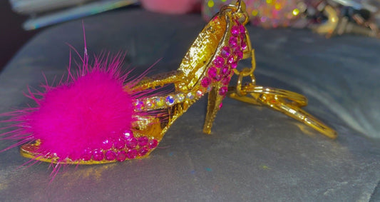 Hot Pink Shoe Keychain