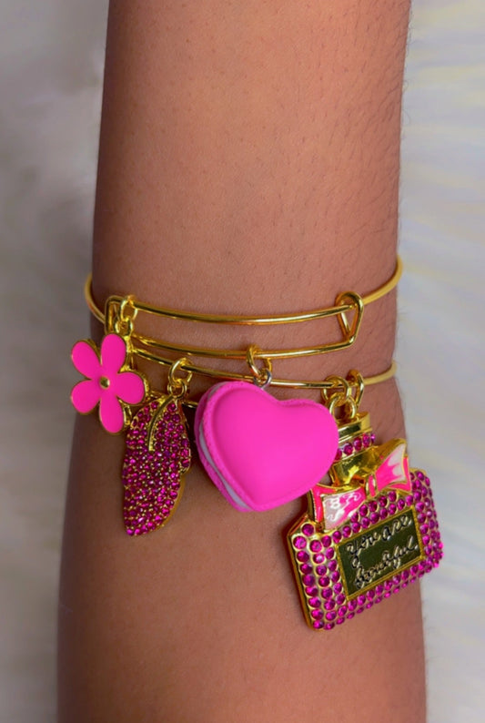 Pink Bling Charm Bracelet